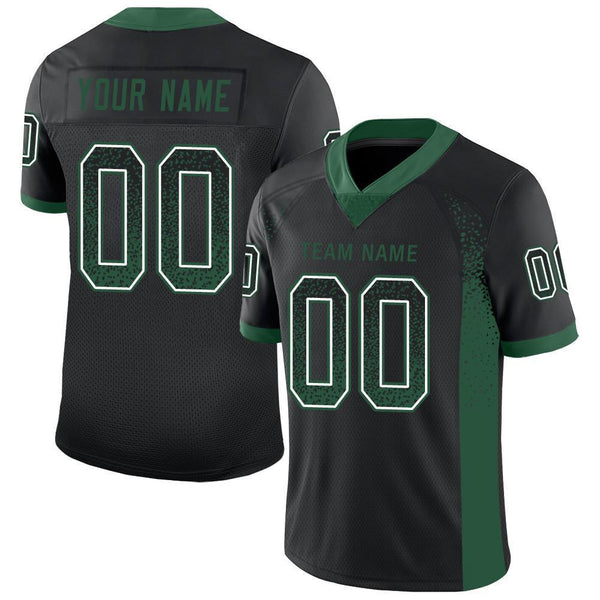 Custom Black Gotham Green-White Mesh Drift Fashion Football Jersey Custom Black Gotham Green-White Mesh Drift Fashion Football Jersey