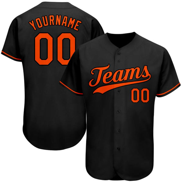 Custom Black Orange Authentic Baseball Jersey Custom Black Orange Authentic Baseball Jersey