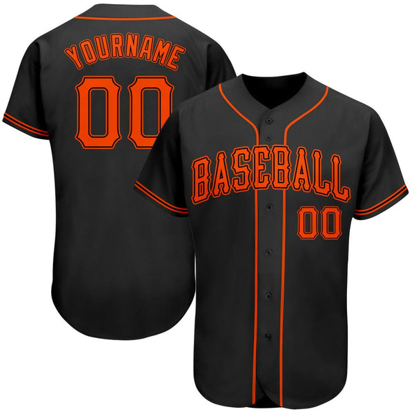 Custom Black Orange Authentic Baseball Jersey Custom Black Orange Authentic Baseball Jersey