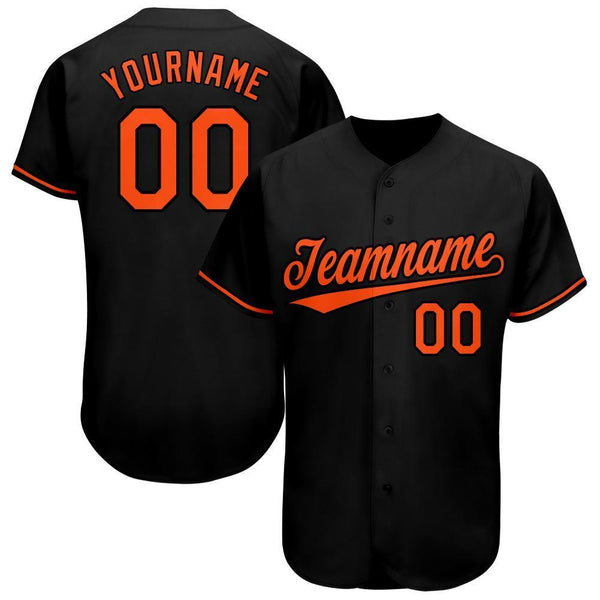 Custom Black Orange Baseball Jersey Custom Black Orange Baseball Jersey
