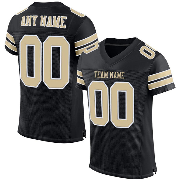 Custom Black Vegas Gold-White Mesh Authentic Football Jersey Custom Black Vegas Gold-White Mesh Authentic Football Jersey