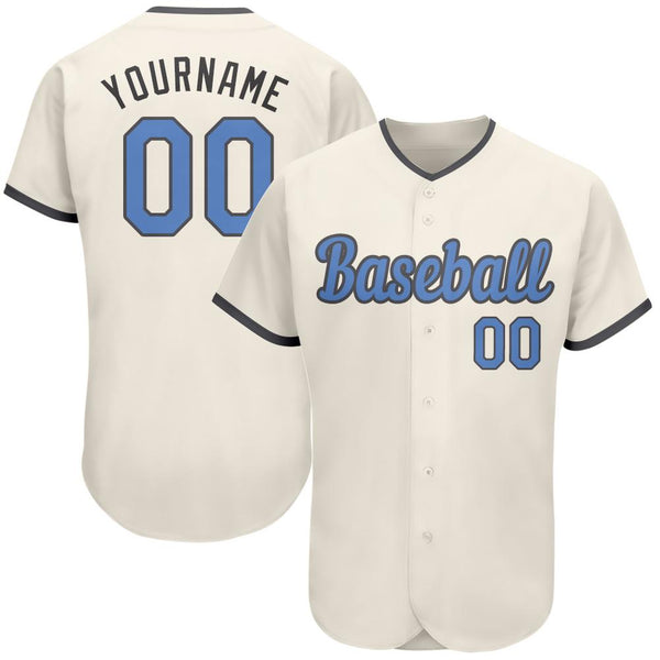 Custom Cream Light Blue-Dark Gray Authentic Father Day Baseball Jersey