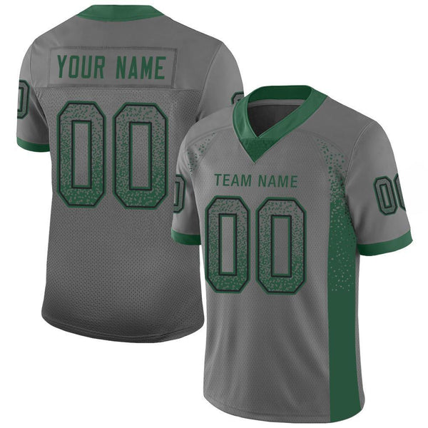 Custom Gray Gotham Green-Black Mesh Drift Fashion Football Jersey Custom Gray Gotham Green-Black Mesh Drift Fashion Football Jersey