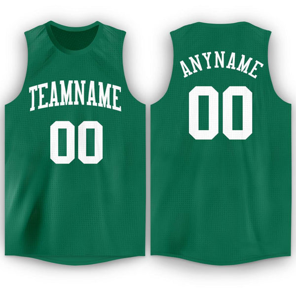 Custom Kelly Green White Round Neck Basketball Jersey Custom Kelly Green White Round Neck Basketball Jersey
