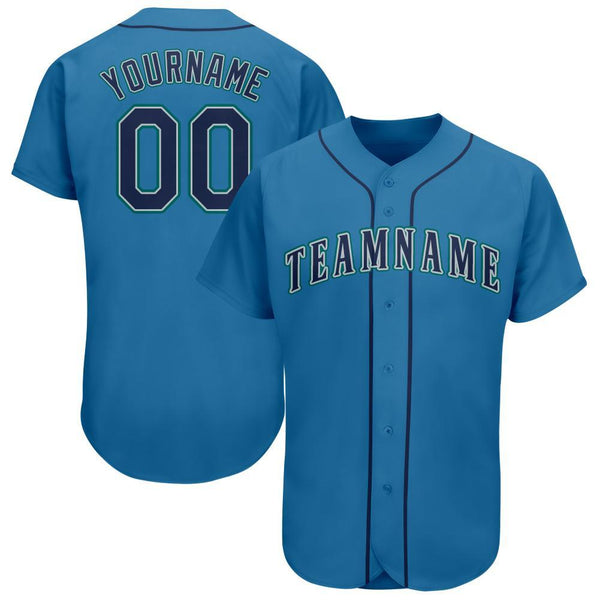 Custom Light Blue Navy-Aqua Baseball Jersey Custom Light Blue Navy-Aqua Baseball Jersey