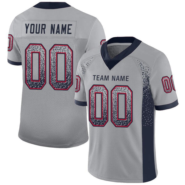 Custom Light Gray Navy-Scarlet Mesh Drift Fashion Football Jersey Custom Light Gray Navy-Scarlet Mesh Drift Fashion Football Jersey