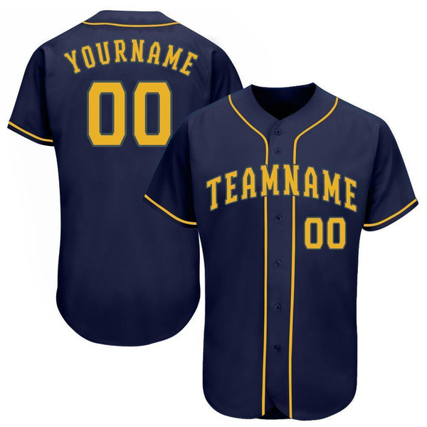 Custom Navy Gold Baseball Jersey Custom Navy Gold Baseball Jersey