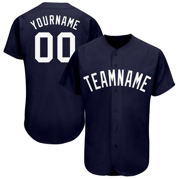 Custom Navy White Baseball Jersey Custom Navy White Baseball Jersey