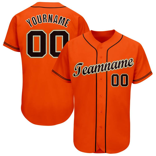 Custom Orange Black-Cream Baseball Jersey Custom Orange Black-Cream Baseball Jersey