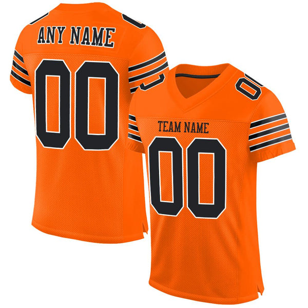 Custom Orange Black-White Mesh Authentic Football Jersey Custom Orange Black-White Mesh Authentic Football Jersey