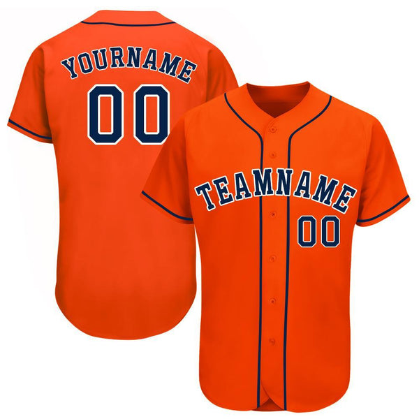 Custom Orange Navy-White Baseball Jersey Custom Orange Navy-White Baseball Jersey