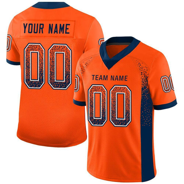 Custom Orange Navy-White Mesh Drift Fashion Football Jersey Custom Orange Navy-White Mesh Drift Fashion Football Jersey
