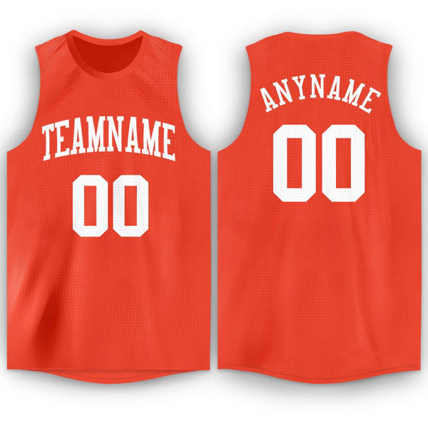 Custom Orange White Round Neck Basketball Jersey Custom Orange White Round Neck Basketball Jersey