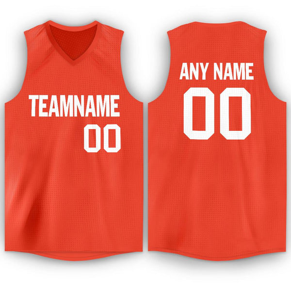 Custom Orange White V-Neck Basketball Jersey Custom Orange White V-Neck Basketball Jersey