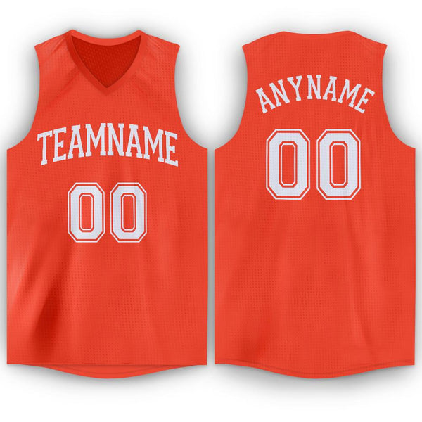Custom Orange White V-Neck Basketball Jersey Custom Orange White V-Neck Basketball Jersey