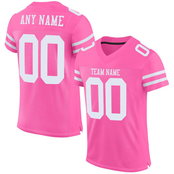 Custom Pink White Mesh Authentic Football Jersey Custom Pink White Mesh Authentic Football Jersey