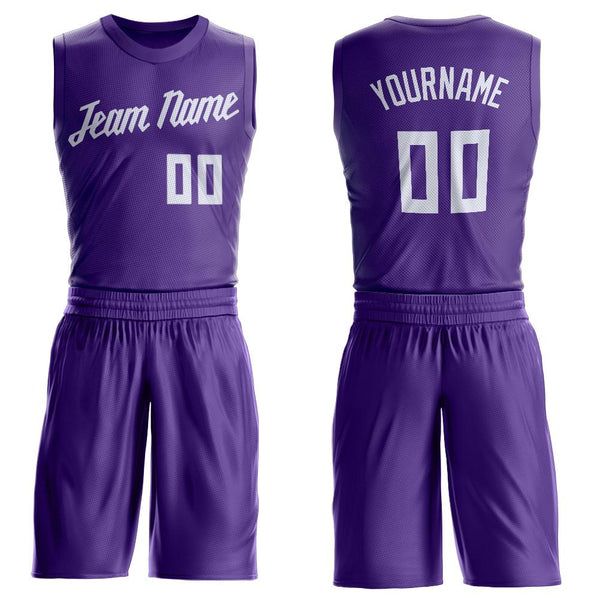 Custom Purple White Round Neck Suit Basketball Jersey Custom Purple White Round Neck Suit Basketball Jersey