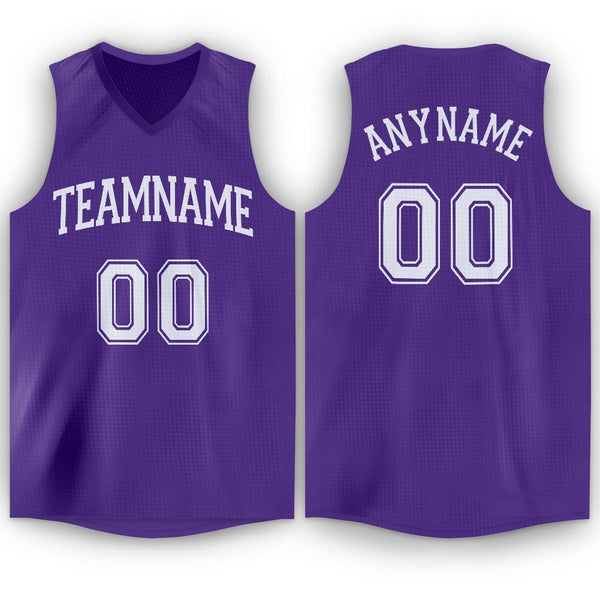 Custom Purple White V-Neck Basketball Jersey Custom Purple White V-Neck Basketball Jersey