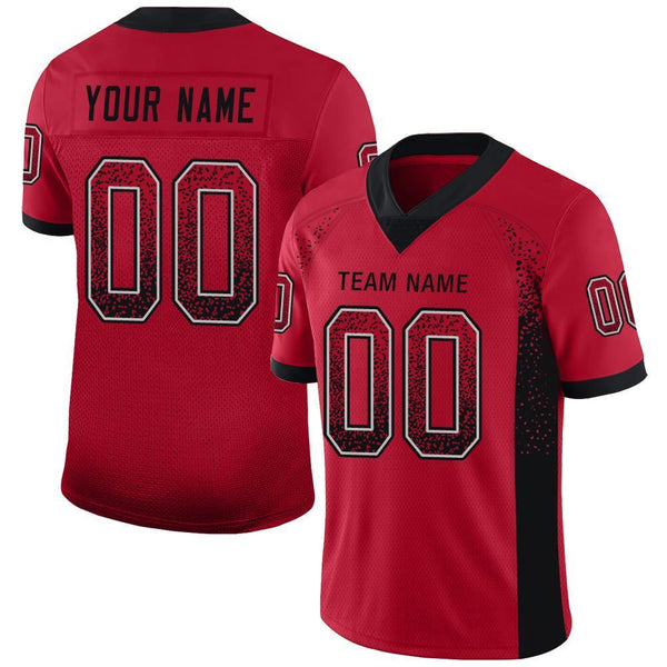 Custom Red Black-Gray Mesh Drift Fashion Football Jersey Custom Red Black-Gray Mesh Drift Fashion Football Jersey