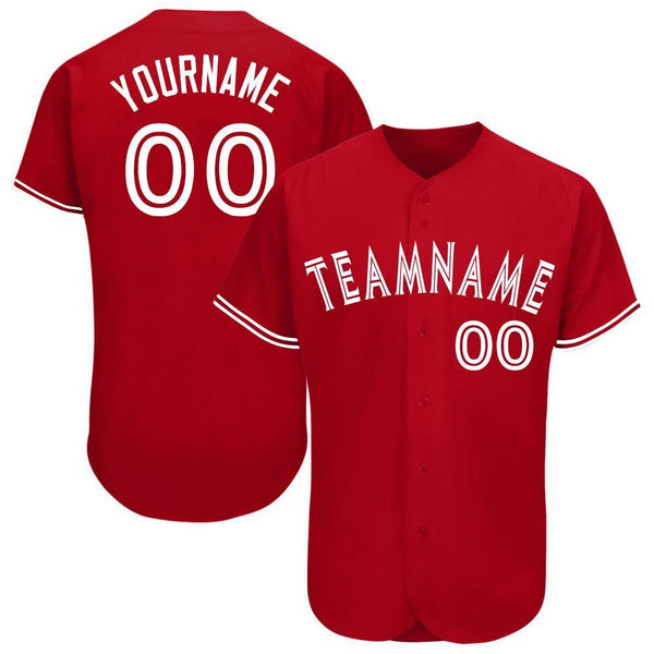 Custom Red White Baseball Jersey Custom Red White Baseball Jersey