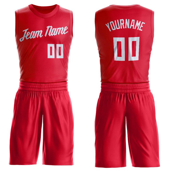 Custom Red White Round Neck Suit Basketball Jersey Custom Red White Round Neck Suit Basketball Jersey