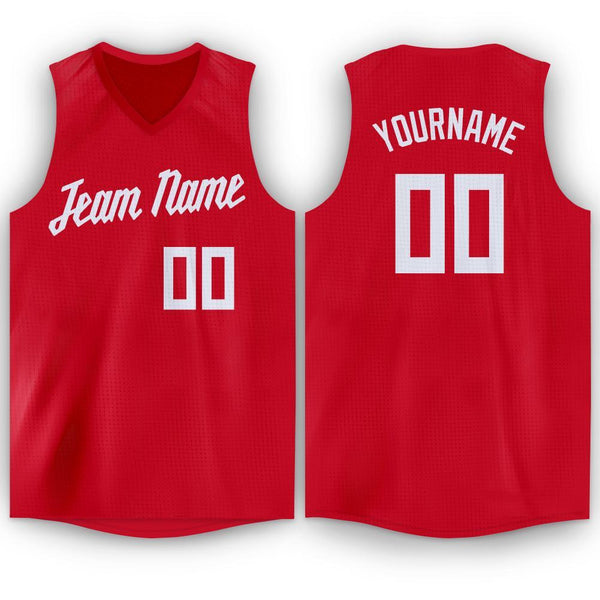 Custom Red White V-Neck Basketball Jersey Custom Red White V-Neck Basketball Jersey