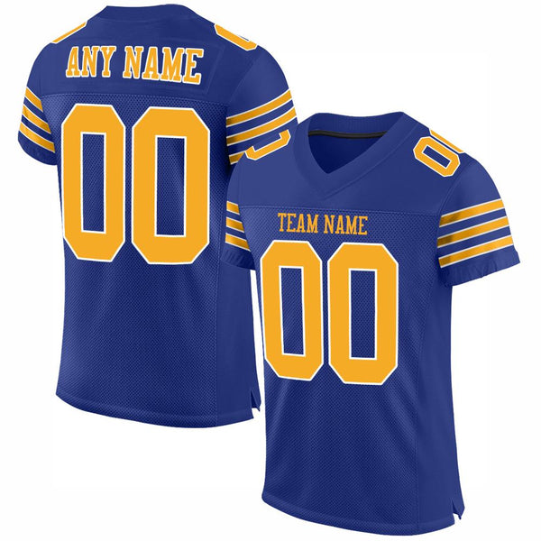 Custom Royal Gold-White Mesh Authentic Football Jersey Custom Royal Gold-White Mesh Authentic Football Jersey