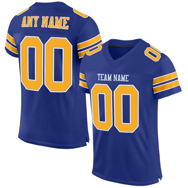 Custom Royal Gold-White Mesh Authentic Football Jersey Custom Royal Gold-White Mesh Authentic Football Jersey