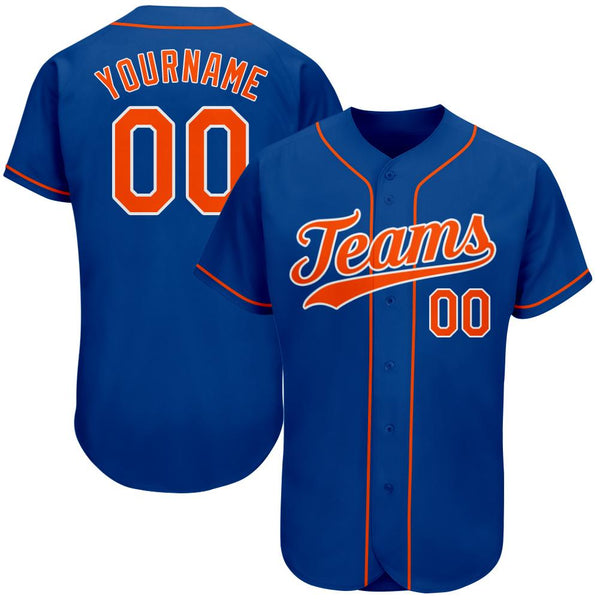 Custom Royal Orange-White Authentic Baseball Jersey Custom Royal Orange-White Authentic Baseball Jersey