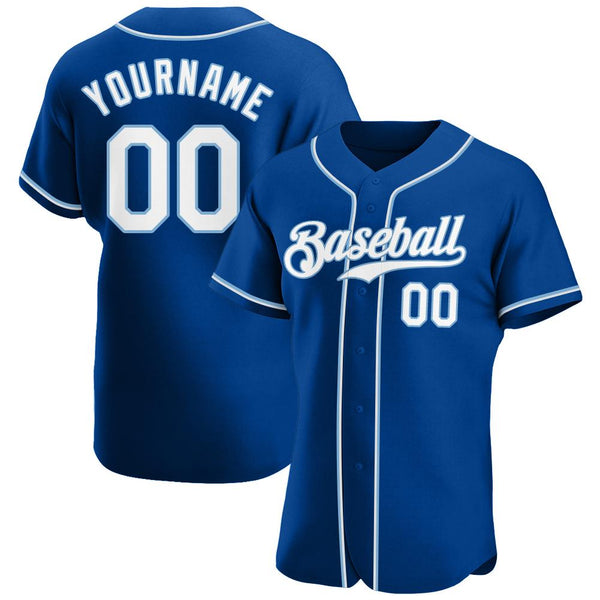 Custom Royal White-Light Blue Authentic Baseball Jersey Custom Royal White-Light Blue Authentic Baseball Jersey