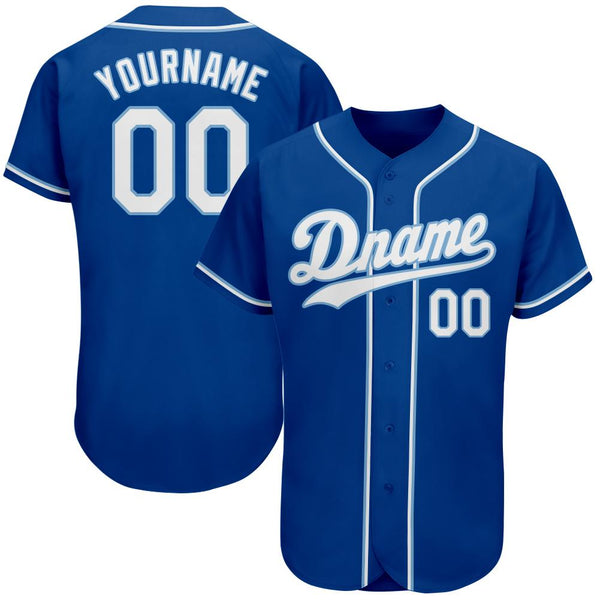 Custom Royal White-Light Blue Authentic Baseball Jersey Custom Royal White-Light Blue Authentic Baseball Jersey