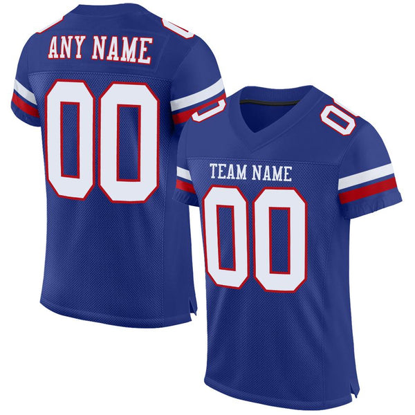 Custom Royal White-Red Mesh Authentic Football Jersey Custom Royal White-Red Mesh Authentic Football Jersey