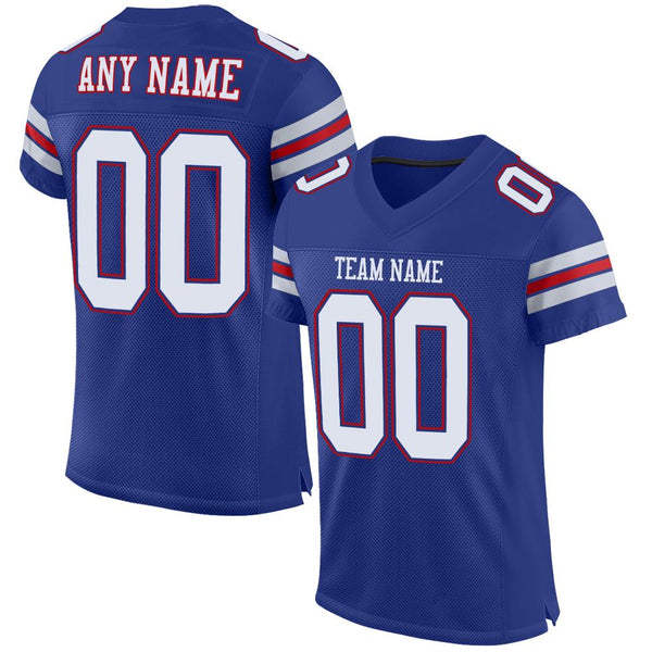 Custom Royal White-Red Mesh Authentic Football Jersey Custom Royal White-Red Mesh Authentic Football Jersey