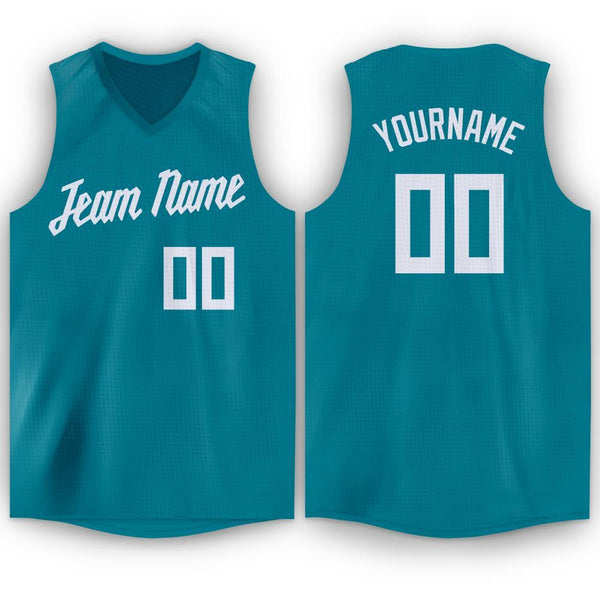 Custom Teal White V-Neck Basketball Jersey Custom Teal White V-Neck Basketball Jersey