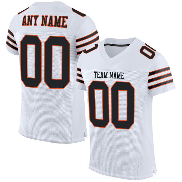 Custom White Black-Orange Mesh Authentic Football Jersey Custom White Black-Orange Mesh Authentic Football Jersey