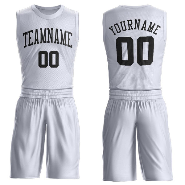 Custom White Black Round Neck Suit Basketball Jersey Custom White Black Round Neck Suit Basketball Jersey