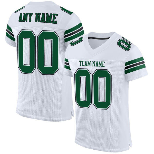 Custom White Gotham Green-Black Mesh Authentic Football Jersey Custom White Gotham Green-Black Mesh Authentic Football Jersey