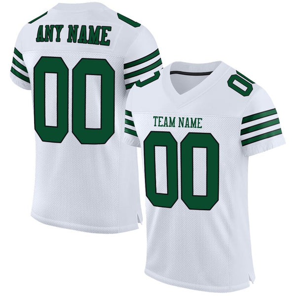 Custom White Gotham Green-Black Mesh Authentic Football Jersey Custom White Gotham Green-Black Mesh Authentic Football Jersey