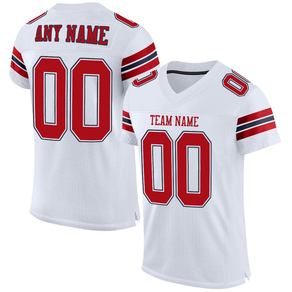 Custom White Red-Navy Mesh Authentic Football Jersey Custom White Red-Navy Mesh Authentic Football Jersey