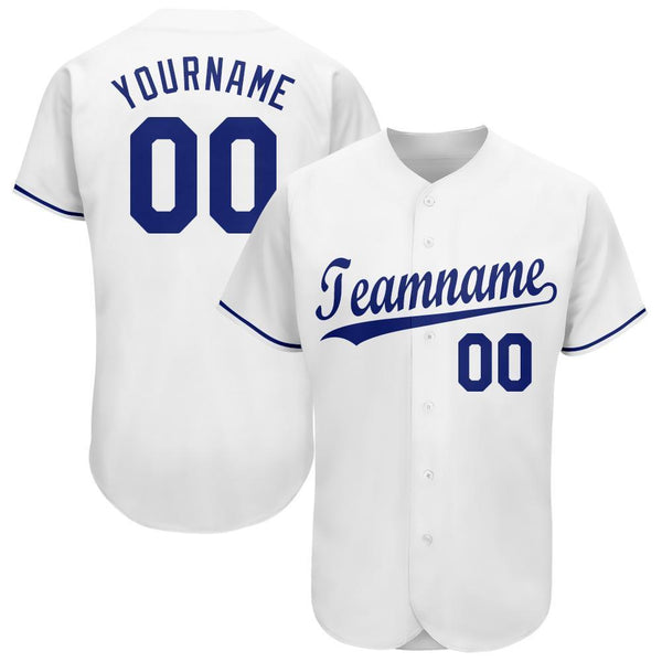 Custom White Royal Baseball Jersey Custom White Royal Baseball Jersey