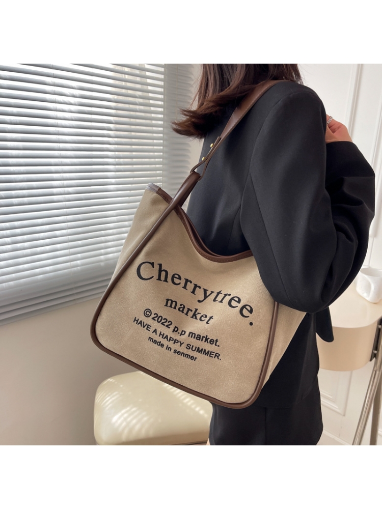 Canvas Fashion Letter Printd Commuting Class Tote Bag