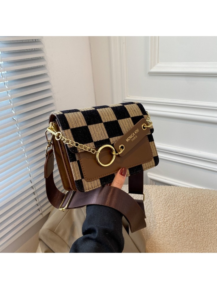 Fashion PU Checkerboard Shoulder Bag