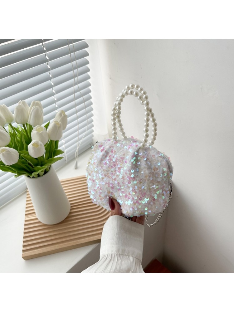Sequins Faux Pearl Bag For Women