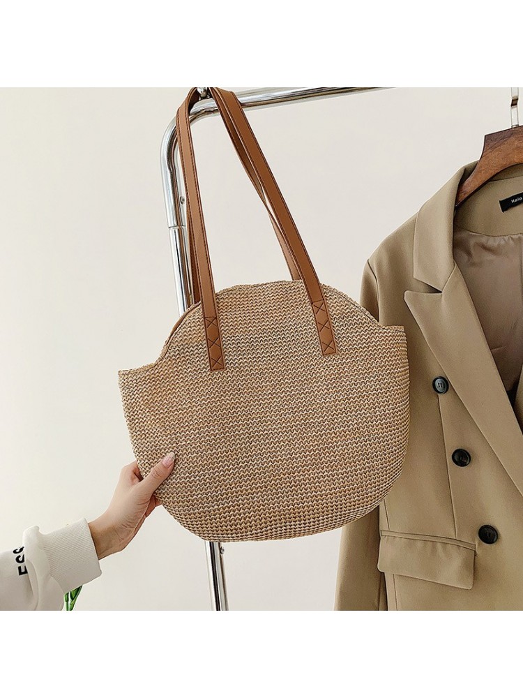 Straw Weave Summer Simple Casual Shoulder Tote Bags