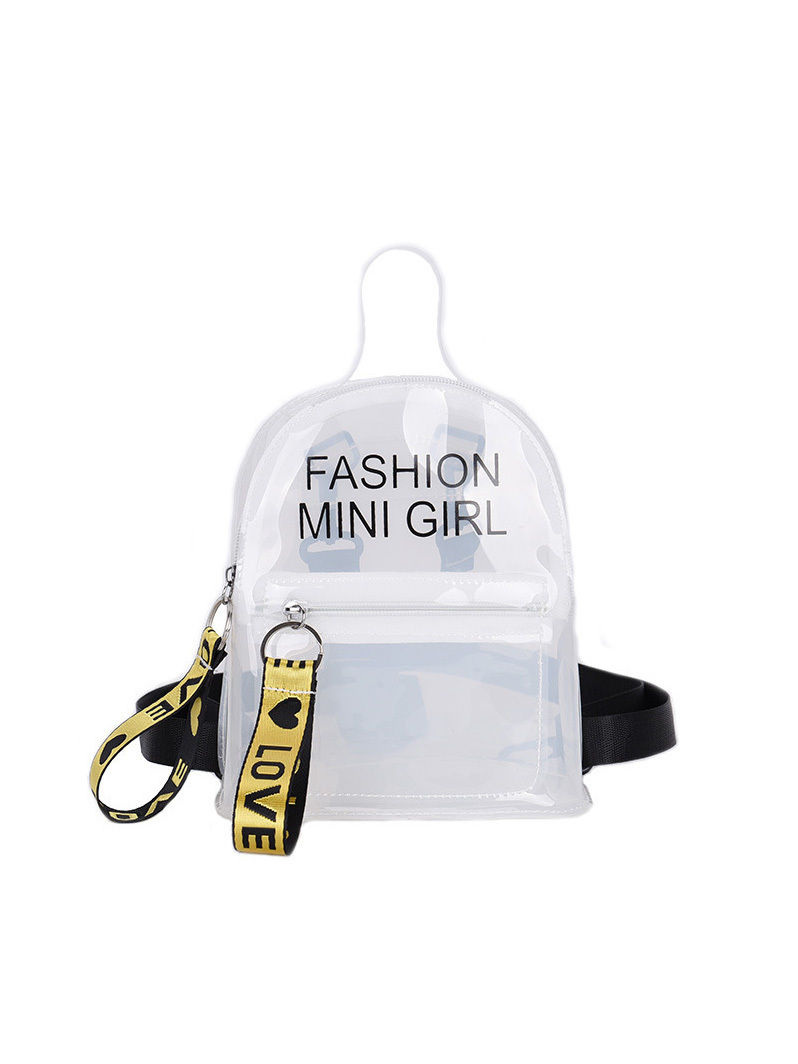 Chic Transparent Letter Print Mini Backpack