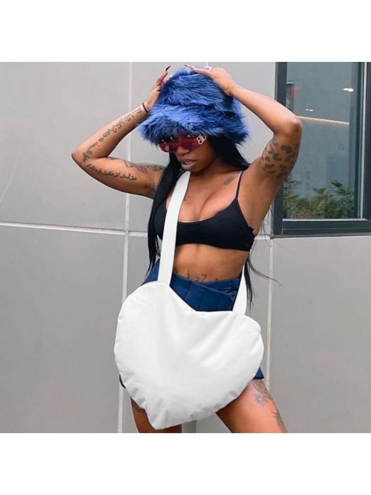 New Pure Color Heart One Shoulder Tote Bags New Pure Color Heart One Shoulder Tote Bags