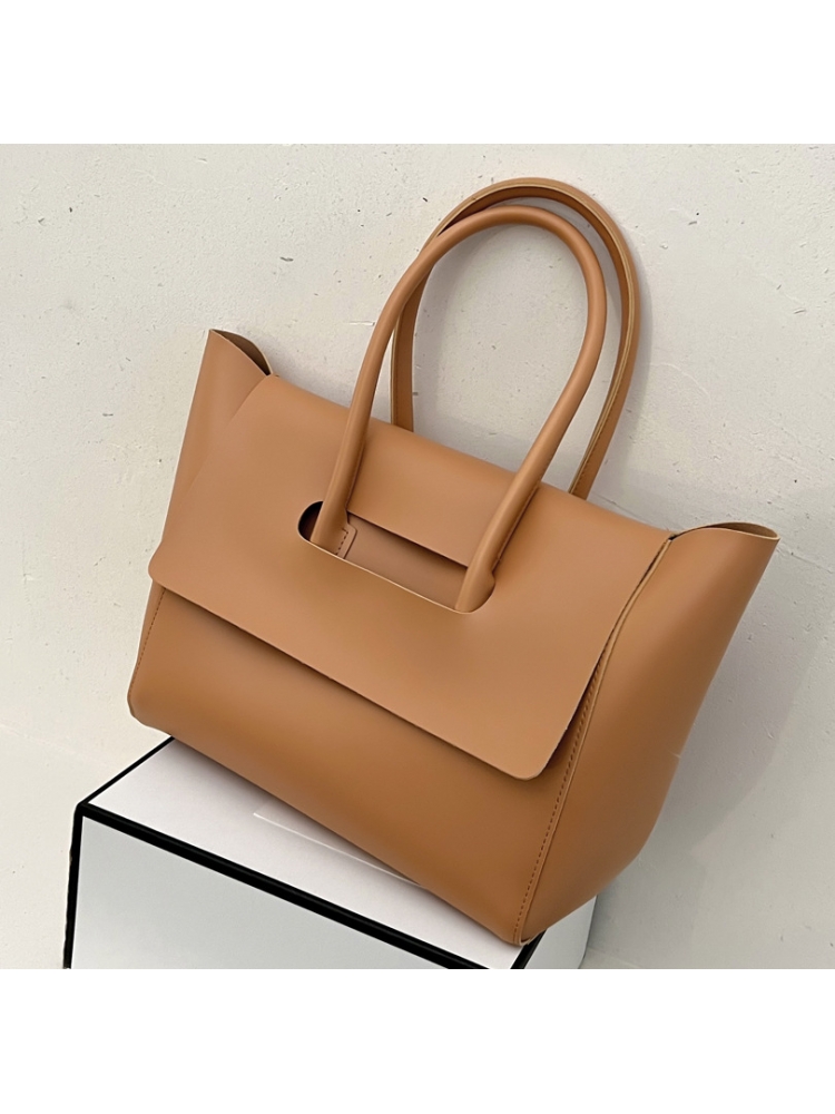 Ladies Premium PU Solid Color Tote Bag