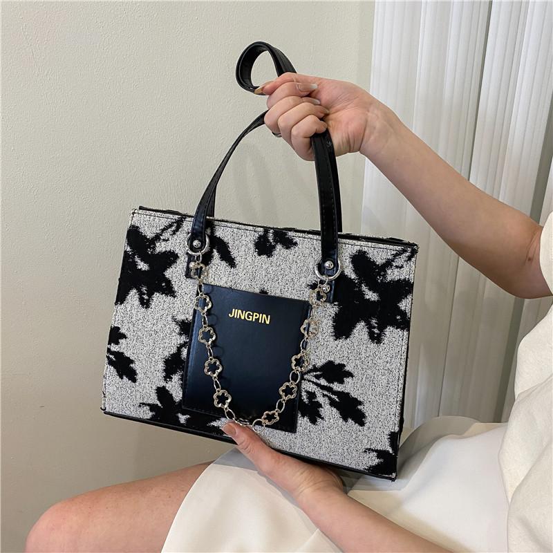 Fashion Printed Chain Tote Bag For Ladies