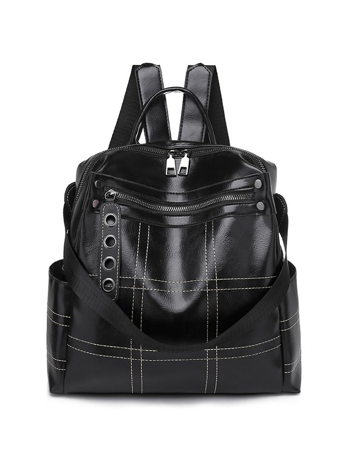 Preppy Style Vintage PU Backpack For Women