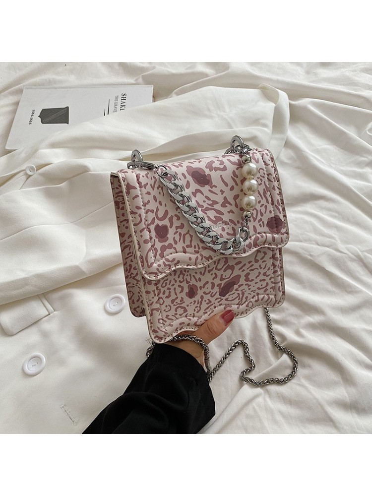 Chic Street Printed Faux Pearl Chain Shoulder Bags